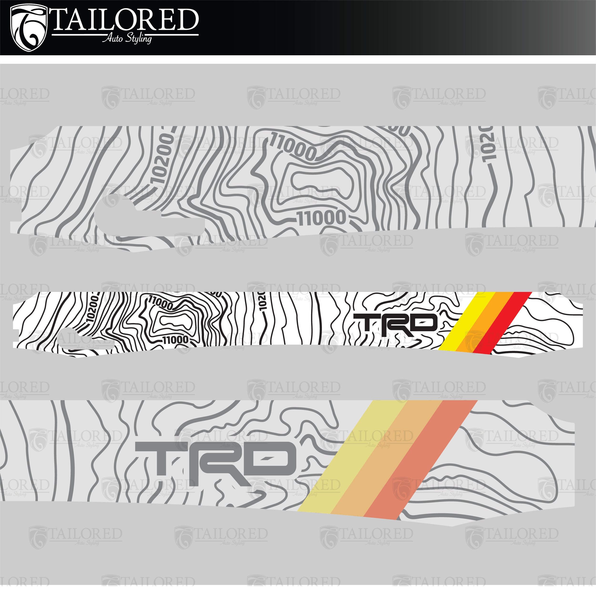2014-2020 Toyota 4Runner Mt. Hood Topo TRD Prinsu Rack Decal W/ T4R5 cutout