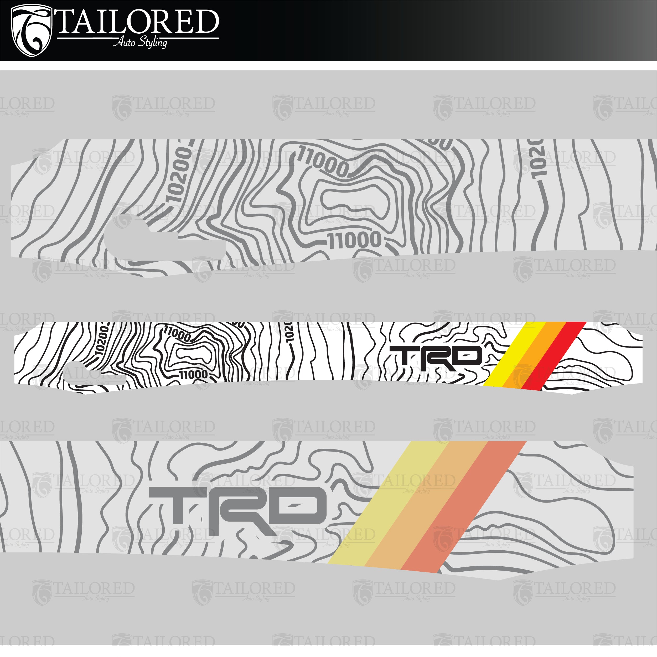 2014-2020 Toyota 4Runner Mt. Hood Topo TRD Prinsu Rack Decal W/O T4R5 cutout