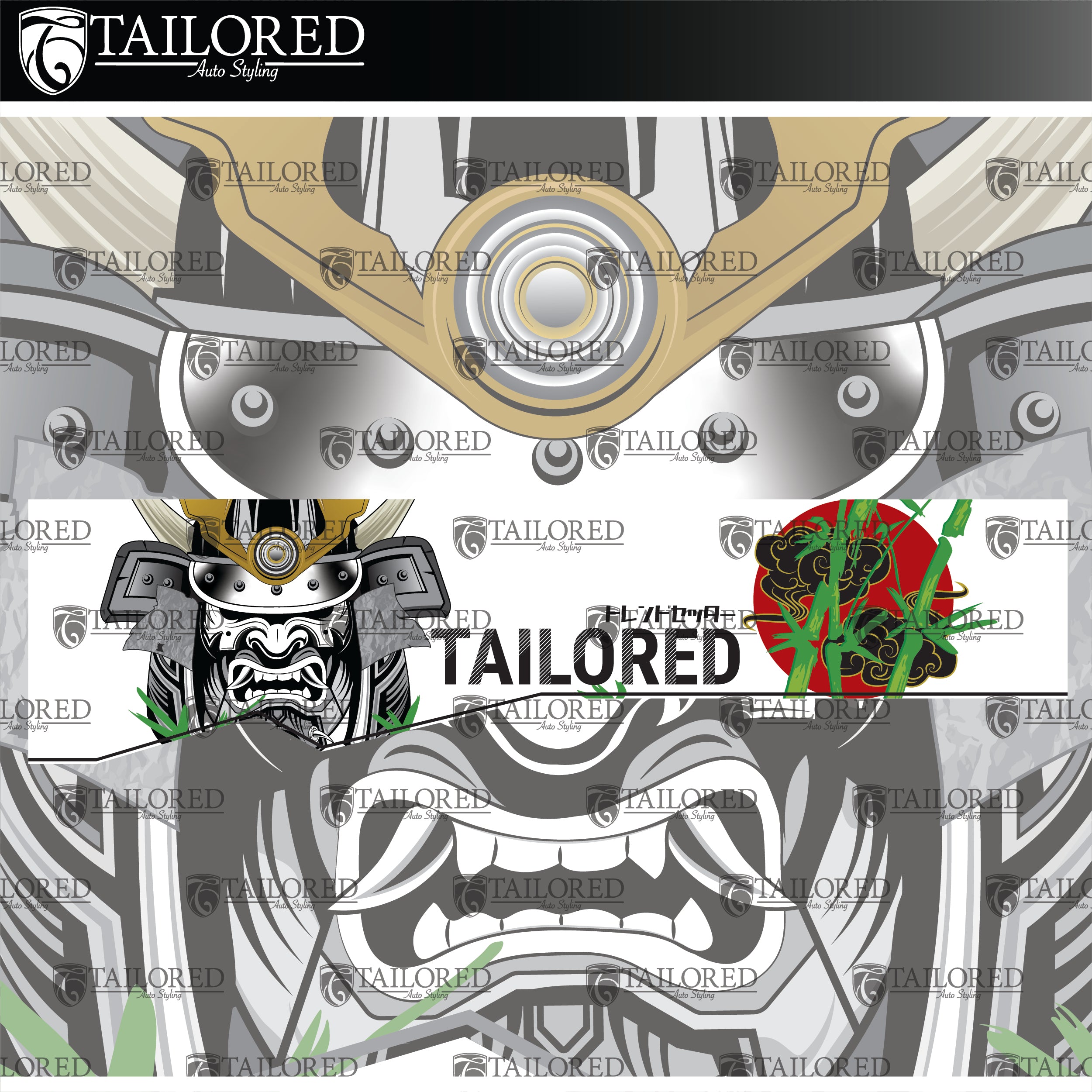 White Tailored Bamboo V.2 Window Banner + Sticker Pack - Universal Fit