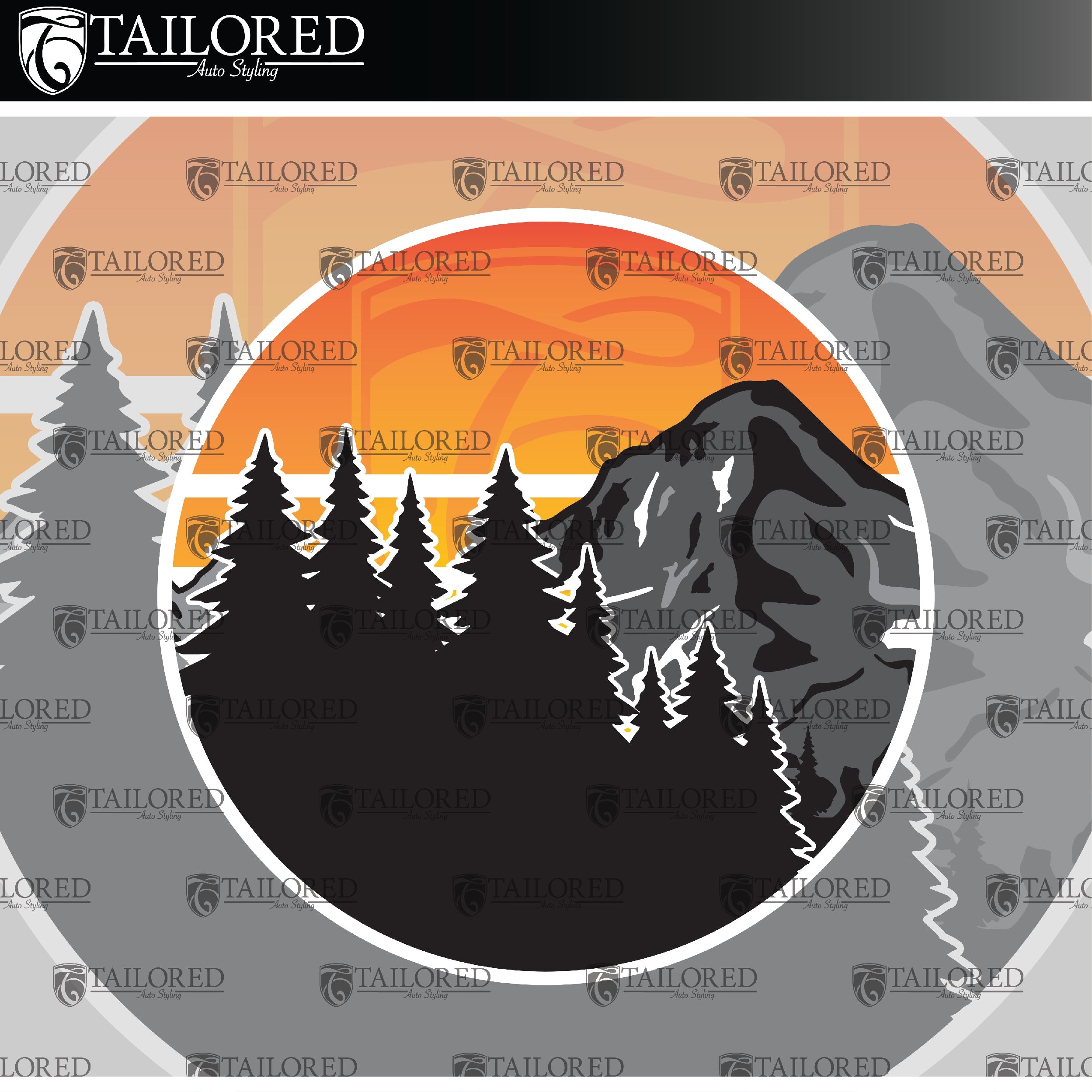 Universal Mountain Window Banner + Sticker Pack