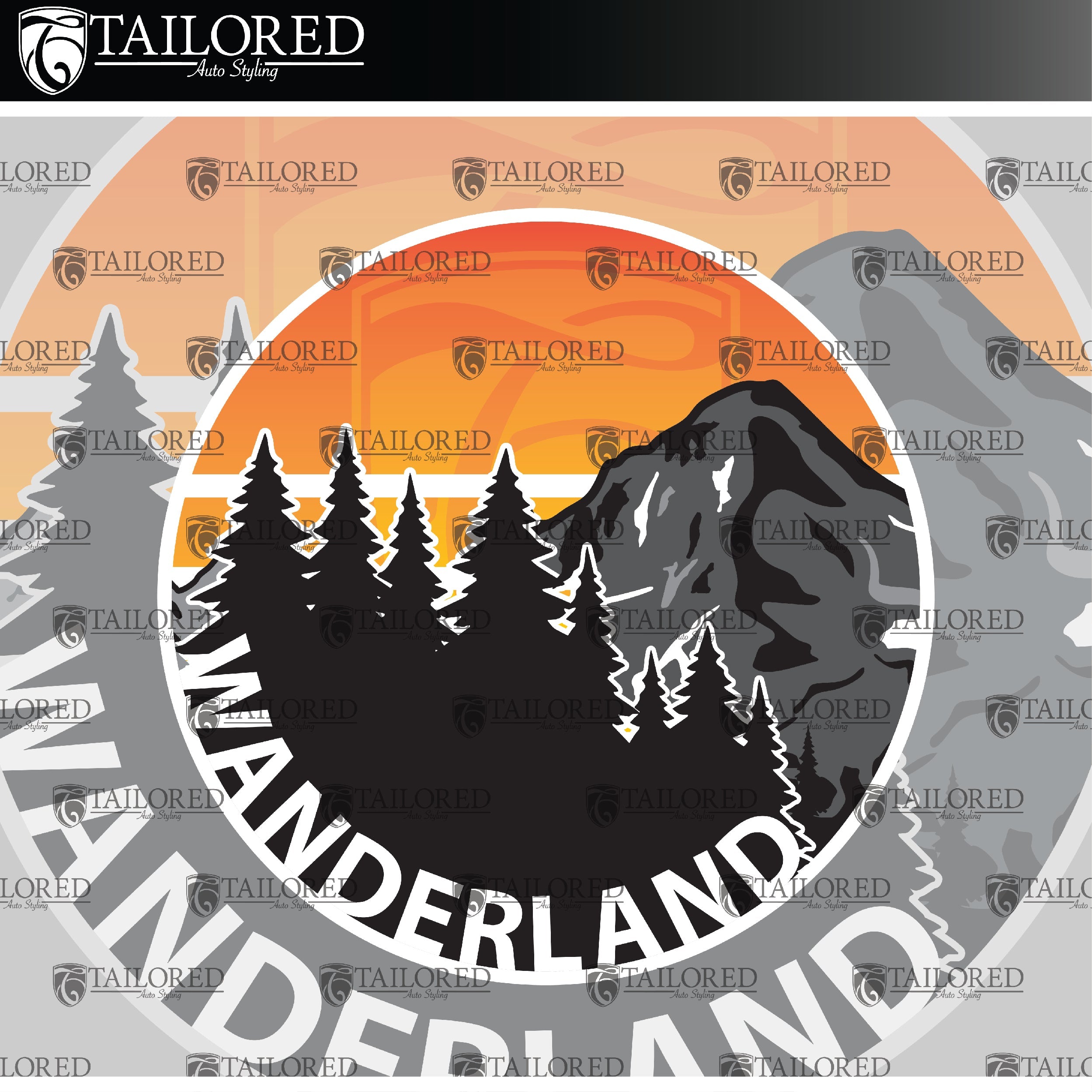 Universal Mountain Window Banner + Sticker Pack