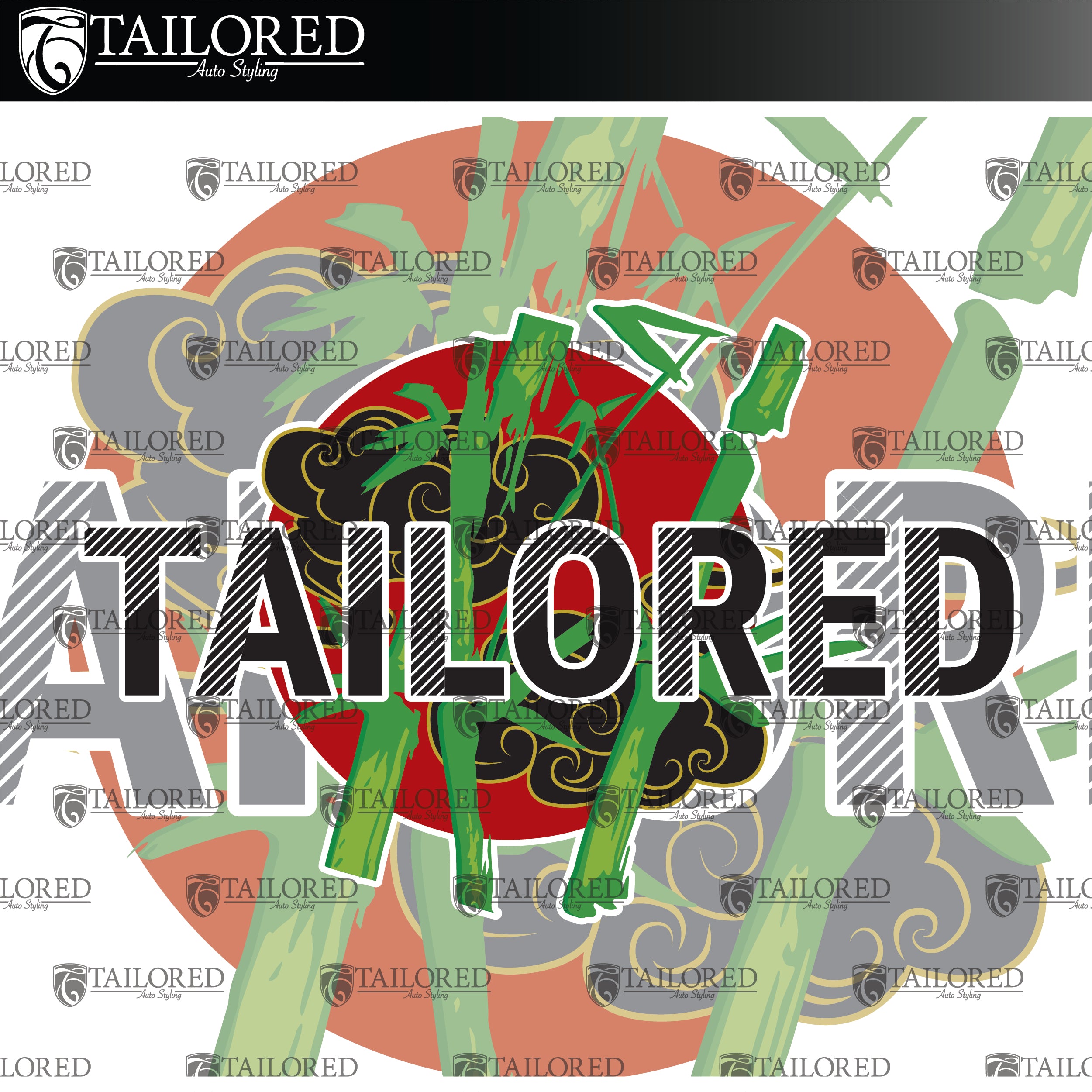 White Tailored Bamboo V.2 Window Banner + Sticker Pack - Universal Fit