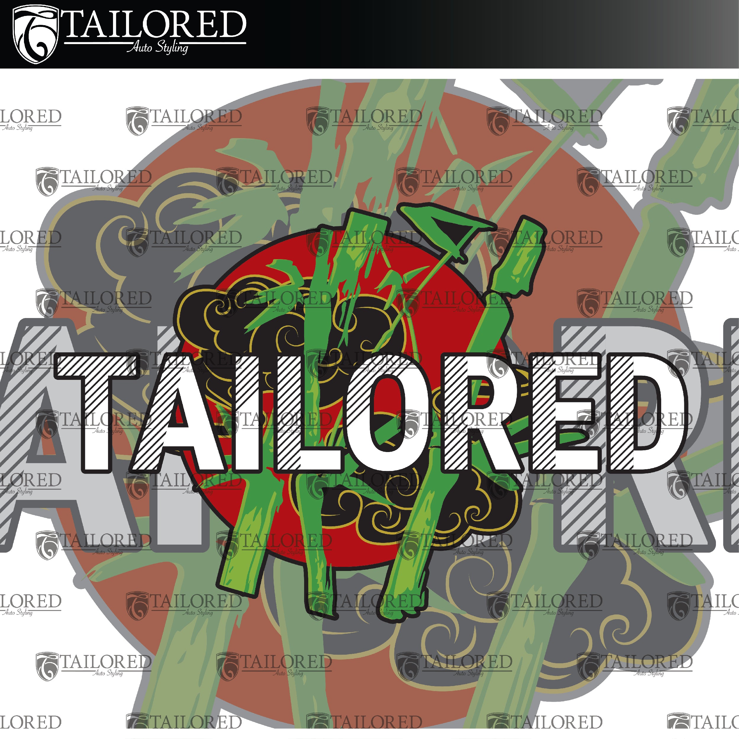 White Tailored Bamboo V.2 Window Banner + Sticker Pack - Universal Fit
