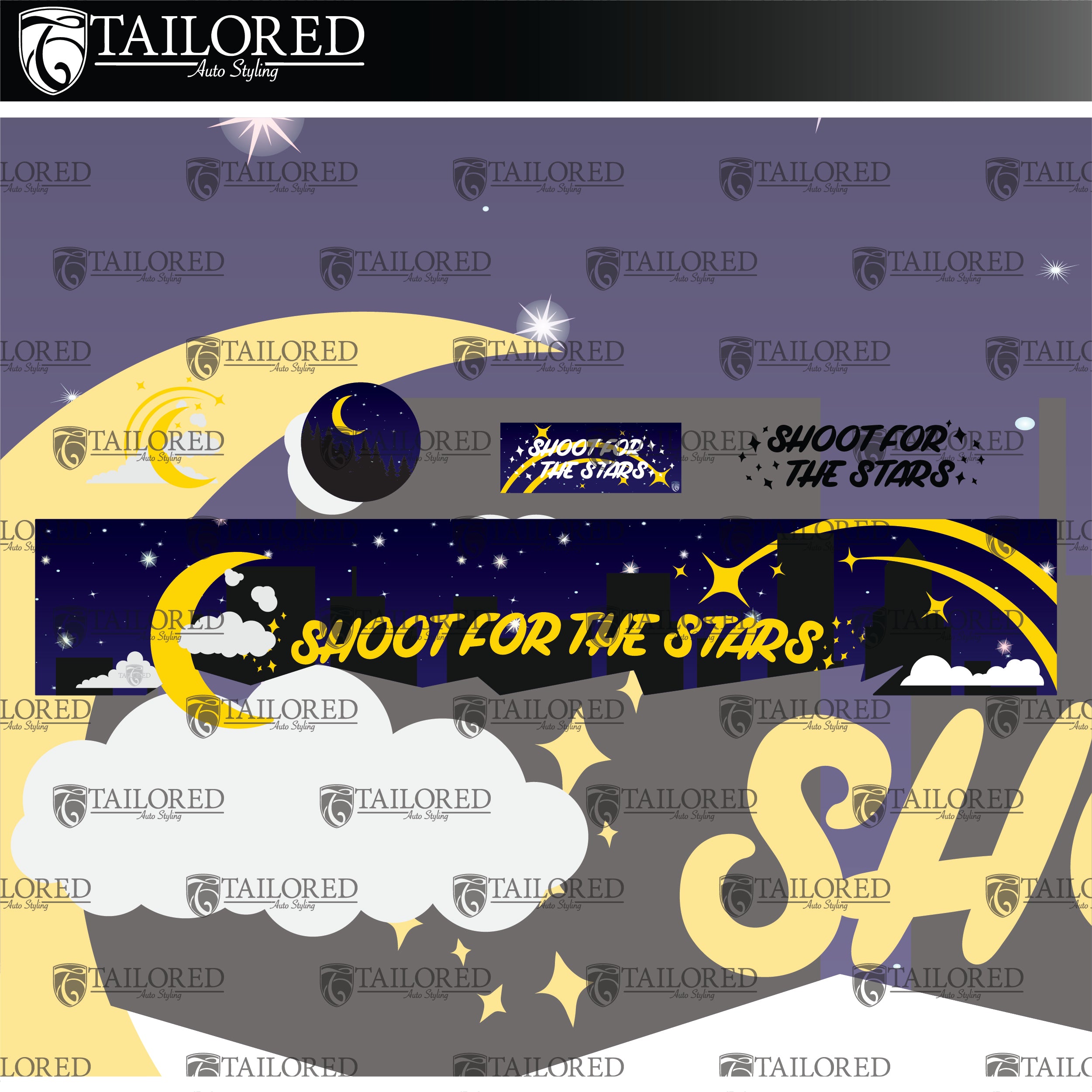 Shoot for the Stars Window Banner + Sticker Pack - Universal Fit
