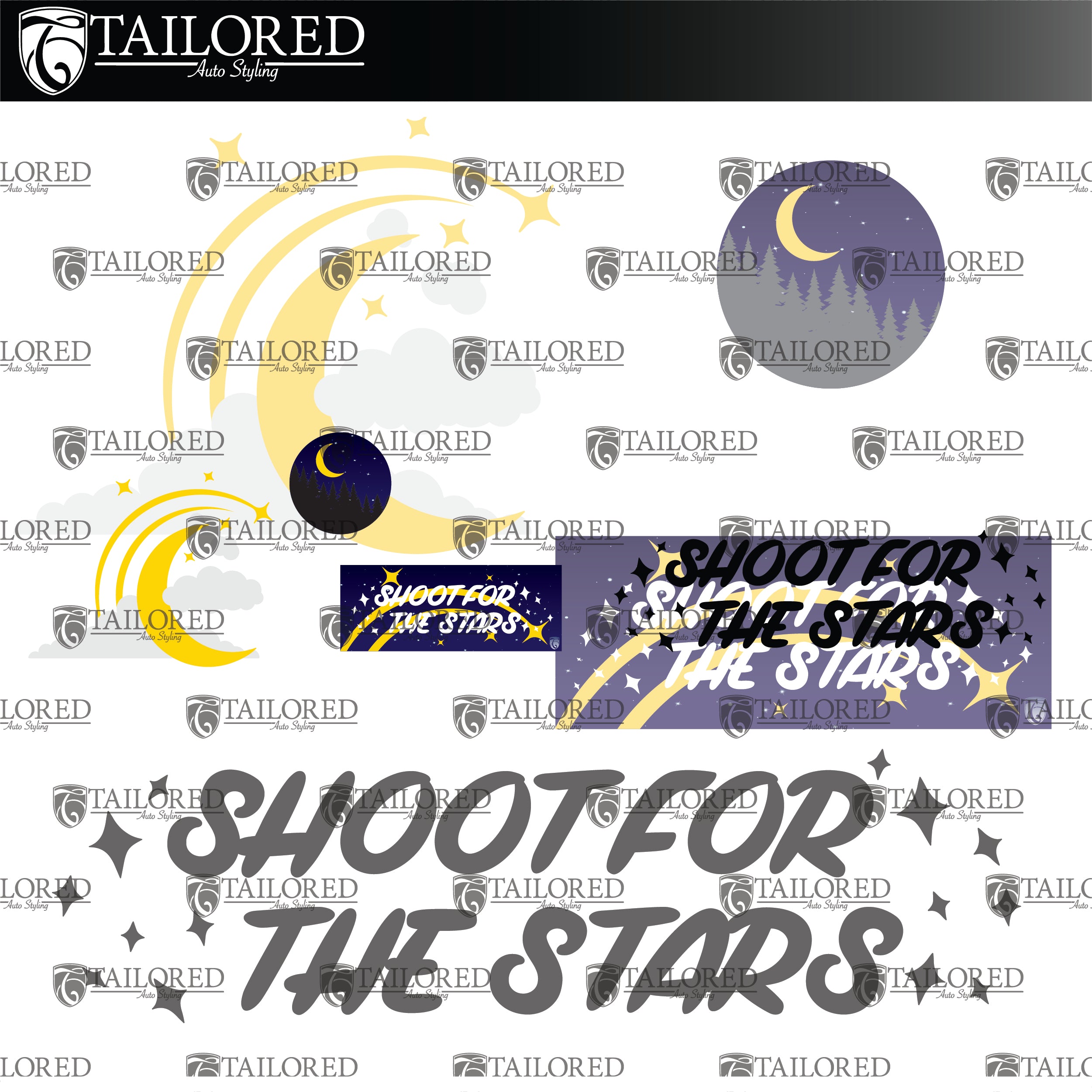 Shoot for the Stars Window Banner + Sticker Pack - Universal Fit