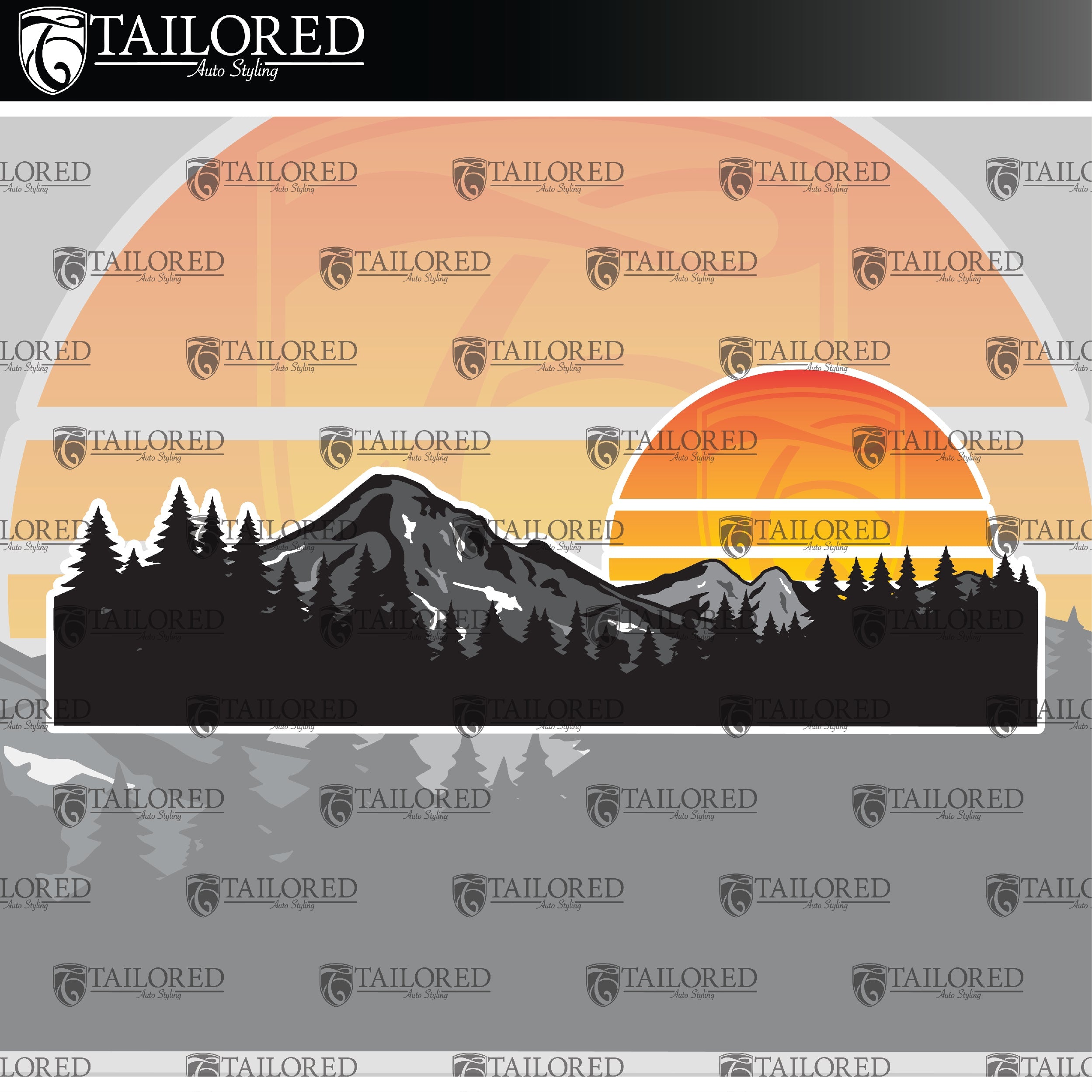Universal Mountain Window Banner + Sticker Pack