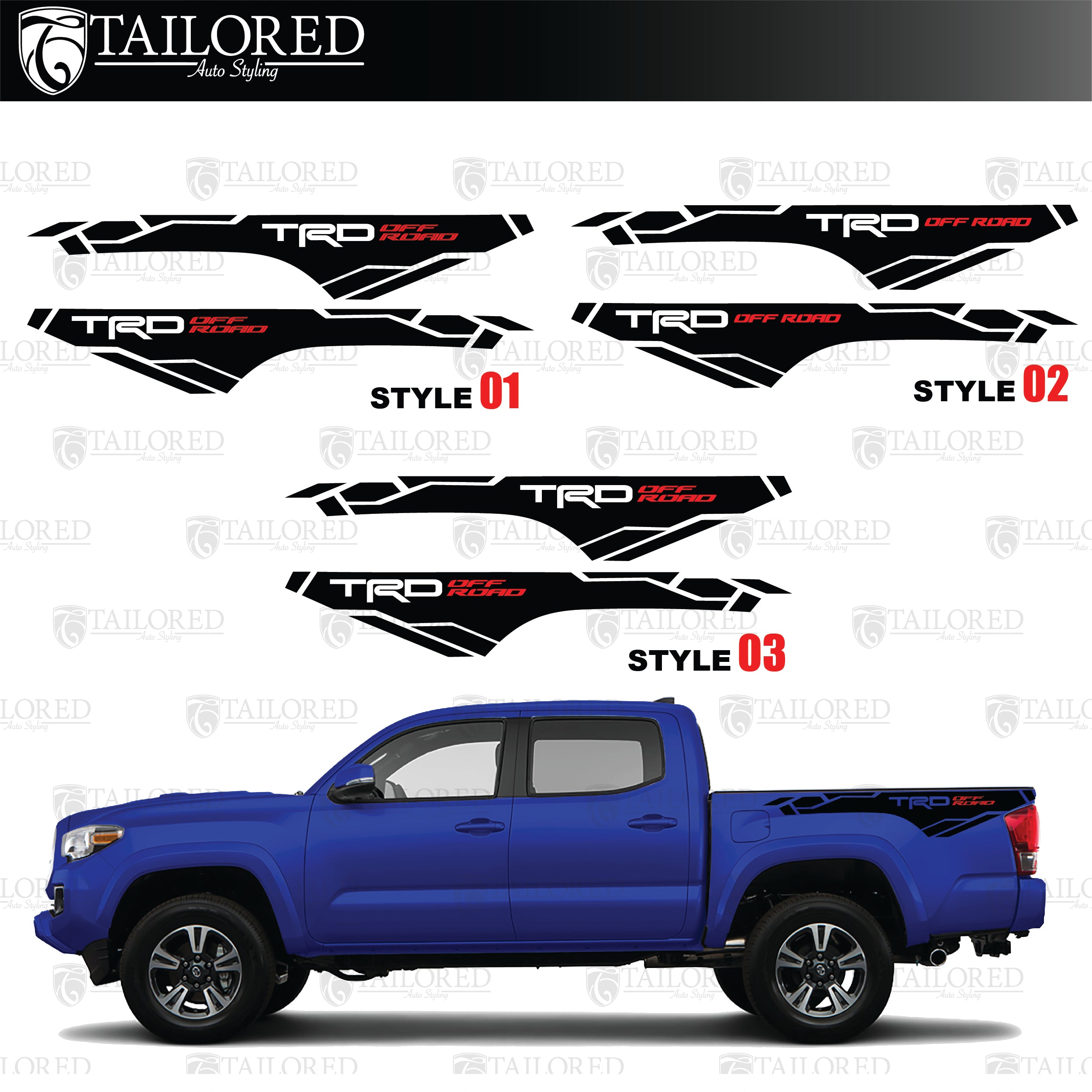 2016-2021 Toyota Off Road Bed Side Decals