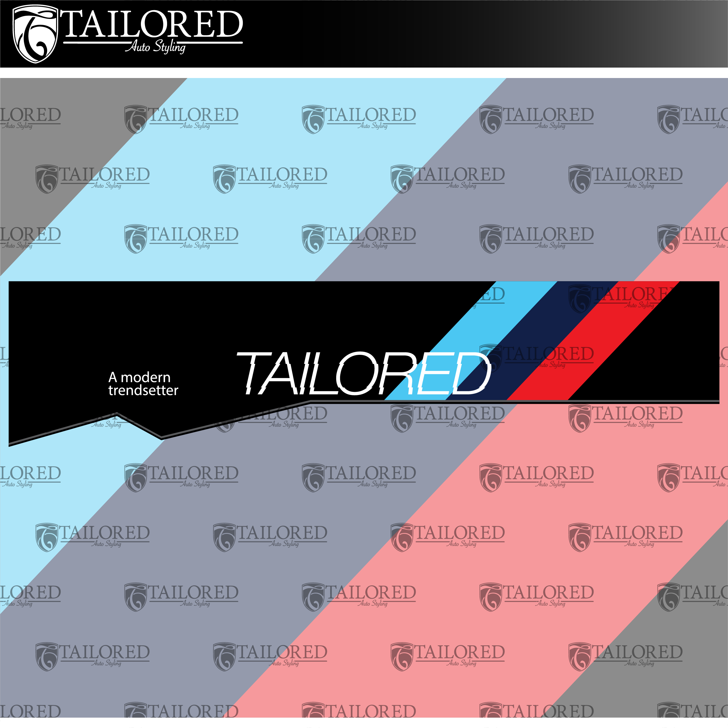 Gloss Tailored BMW Stripe Window Banner- Universal Fit
