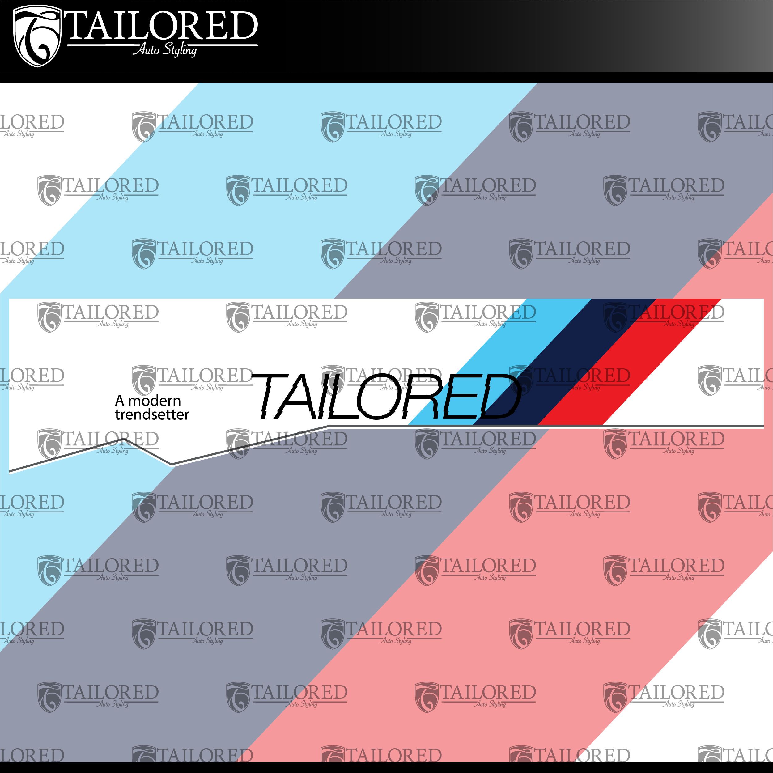 Gloss Tailored BMW Stripe Window Banner- Universal Fit