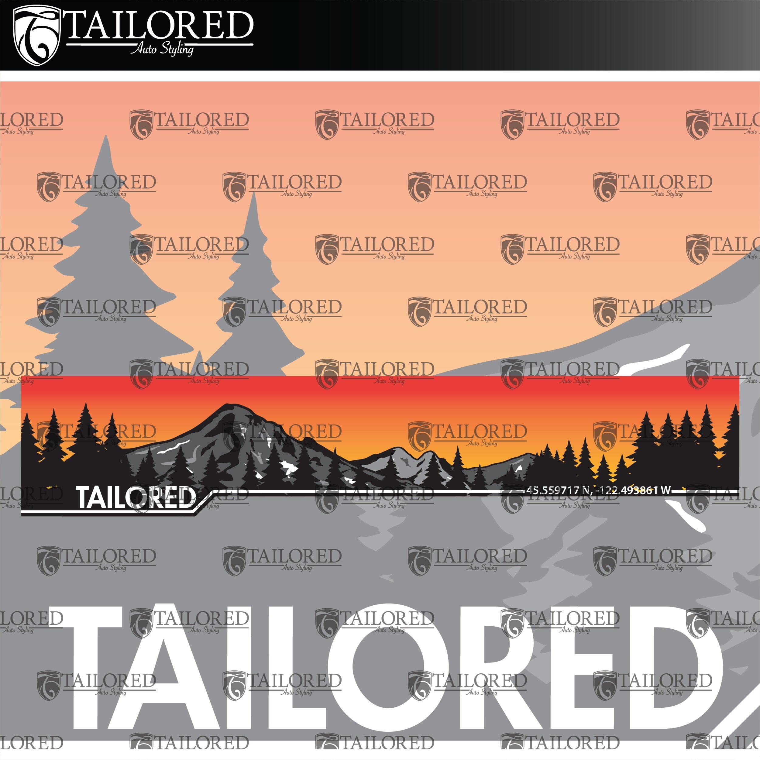 Universal Mountain Window Banner + Sticker Pack