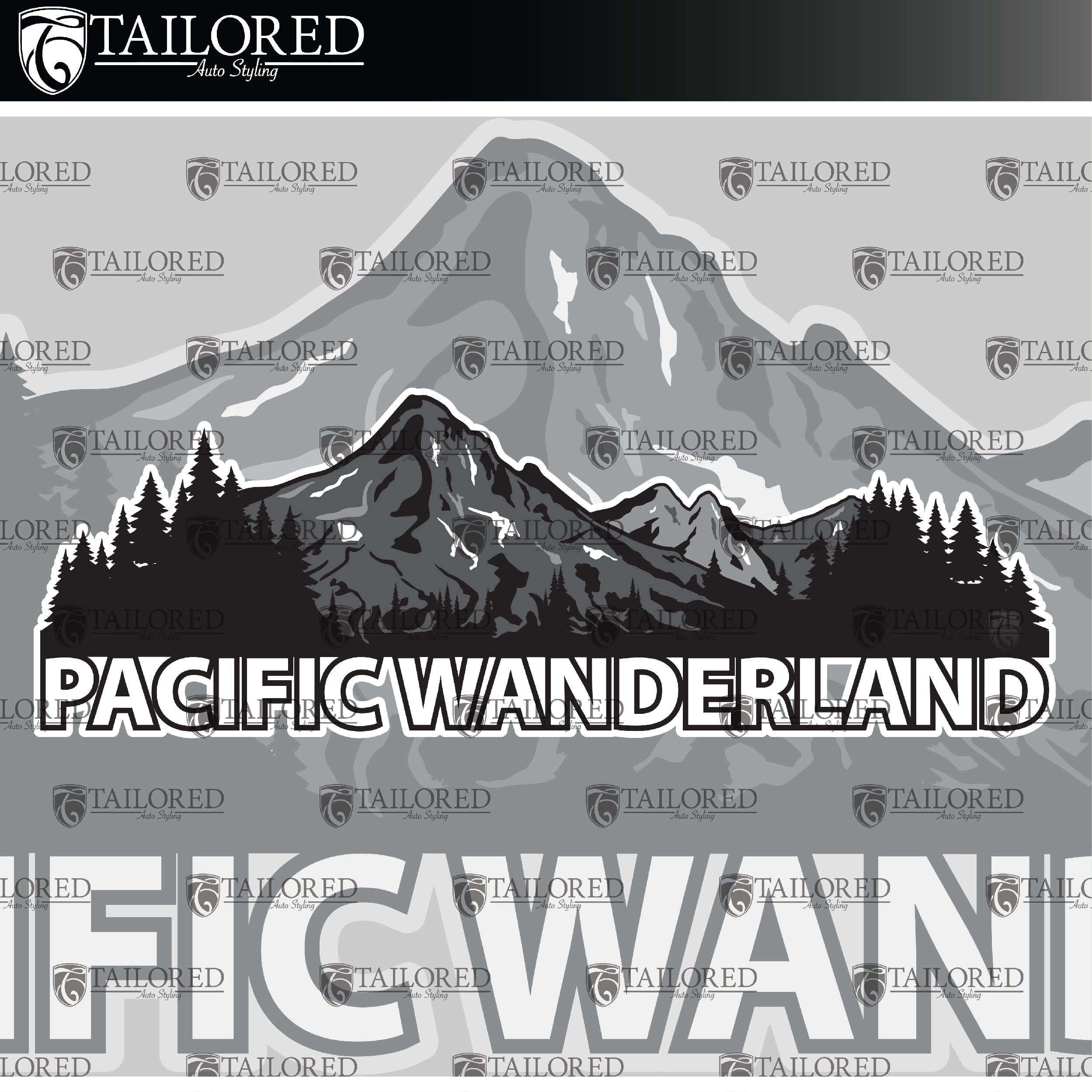 Universal Mountain Window Banner + Sticker Pack